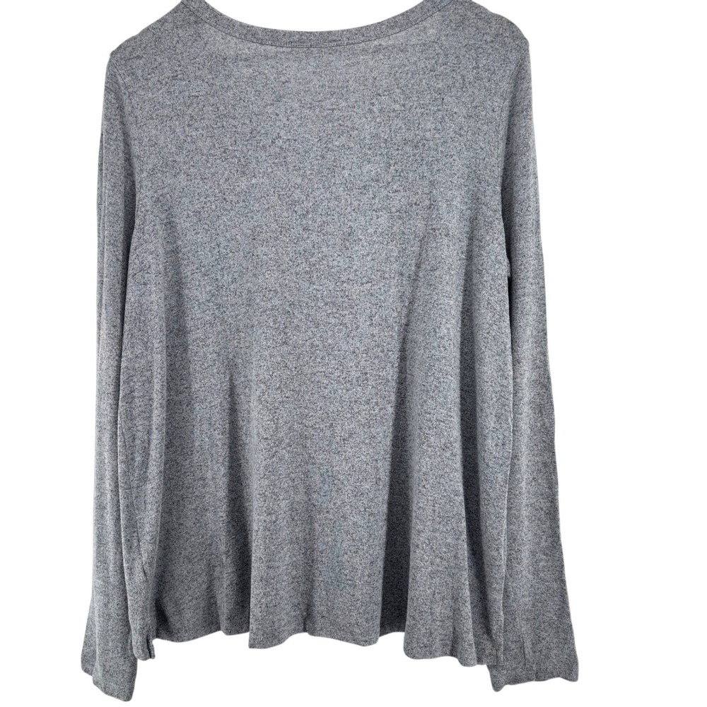 SO Cozy Top Women's Gray Heathered Long Sleeve T-Shirt Pocket Top Size Large‎ - Picture 2 of 7